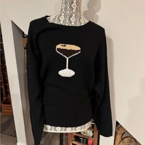 Lola Black Sweater with Cocktail Design